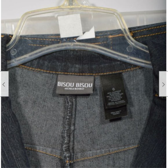 Michele Bohbot Bisou Bisou Fitted Denim Jacket Maxi Mermaid Skirt Set Sz 6 - Picture 3 of 8